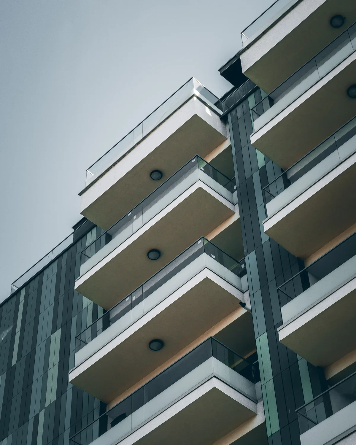 Modern property building facade for broker and advertisement license verification