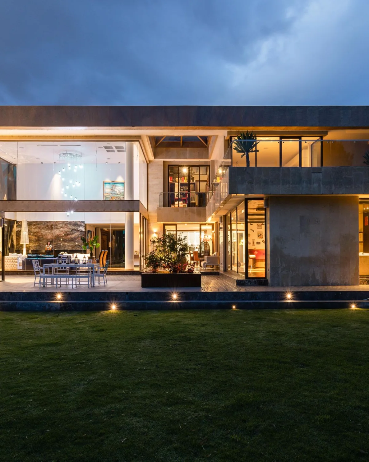 Modern villa exterior at dusk for a guide to choosing the right property
